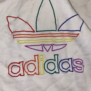 White colorful adidas hoodie